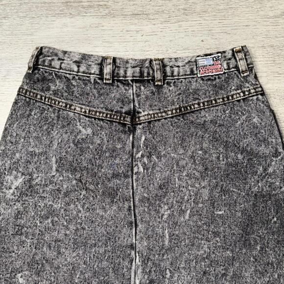 EUC The Clothing Academy 80s Vintage Black Acid Wash Denim Skirt Size 28 - Picture 5 of 6